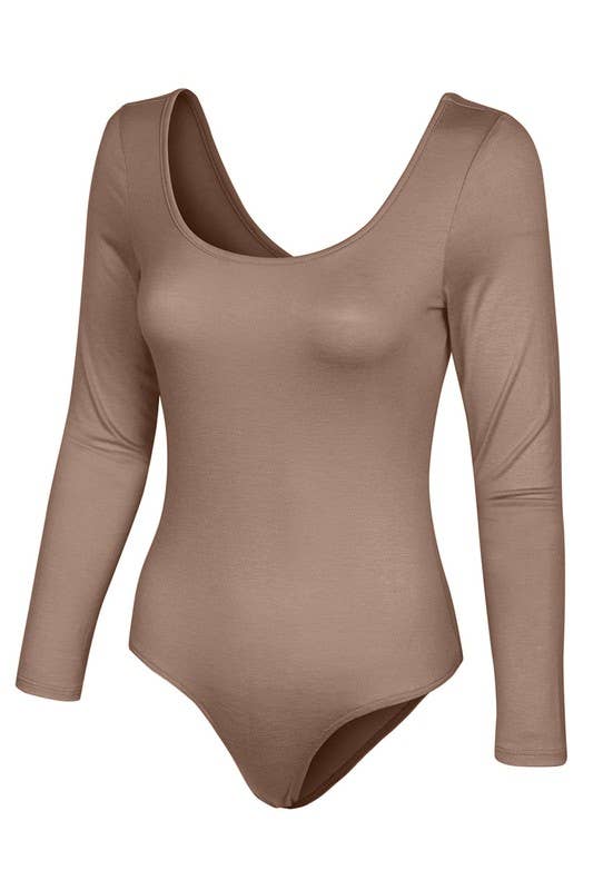 5besties inc - Wholesale Bodysuit - Women's - Scoop Neck Cotton Blended Bodysuits - Plus Size5