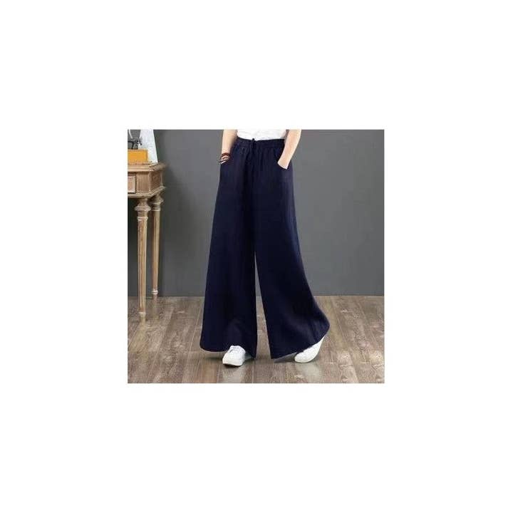 FurDecoration - Wholesale Pants - Women's - Ultra Baggy High Waist Linen Pants for Women