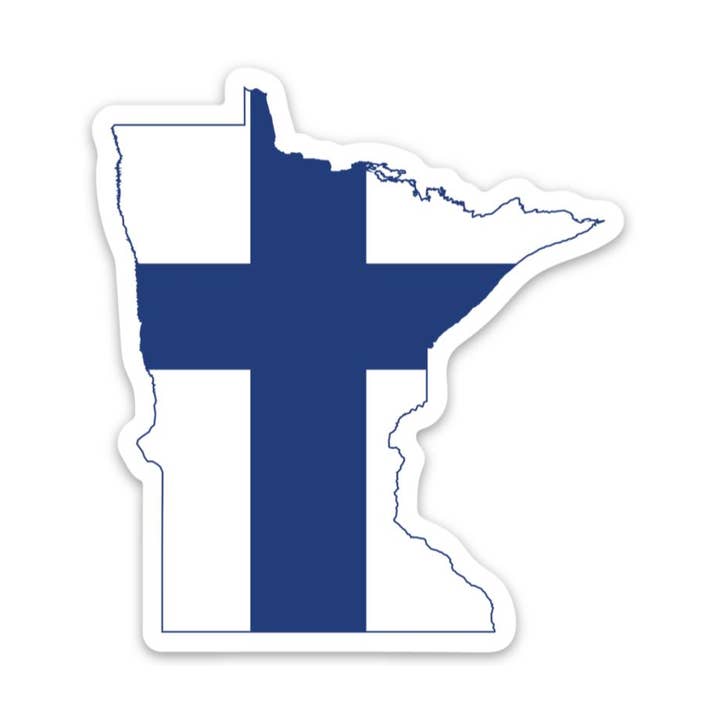 Minnesota Finnish Flag Sticker for wholesale by Scandinavian Design Studio