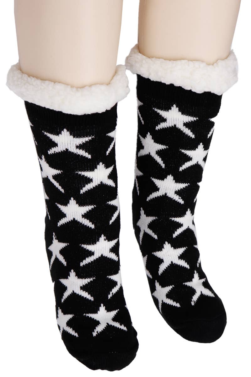 Cap Zone – wholesale Socks – Women's – Women's Star All-Over Thick Fleece Lounge Socks2