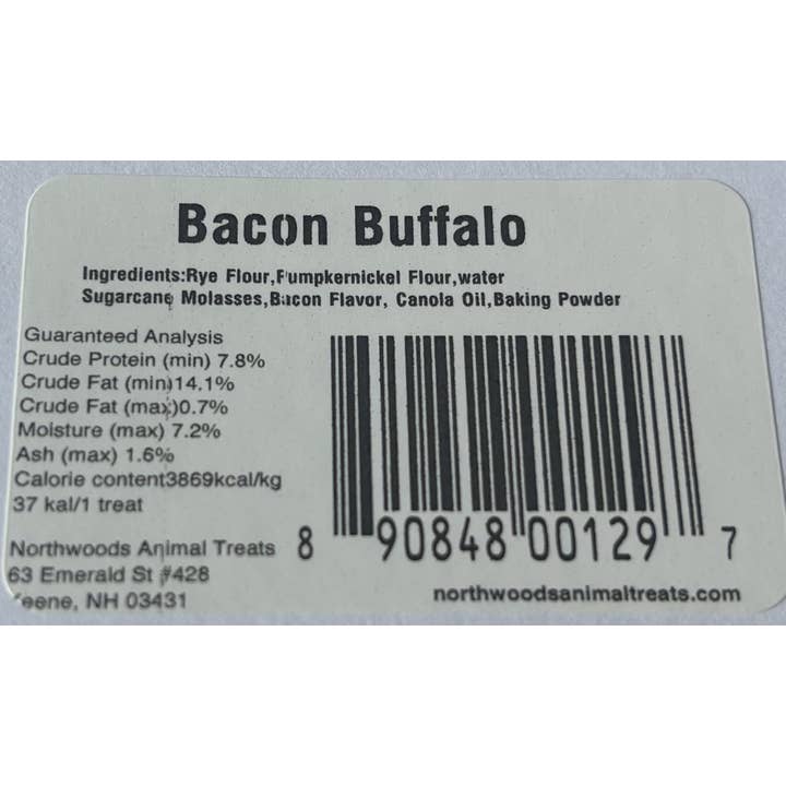 North Woods Animal Treats and Gifts - Wholesale Pet Treats - Dog - Display Crate REFILL (no crate), 36 cookies, Bacon Buffalo5