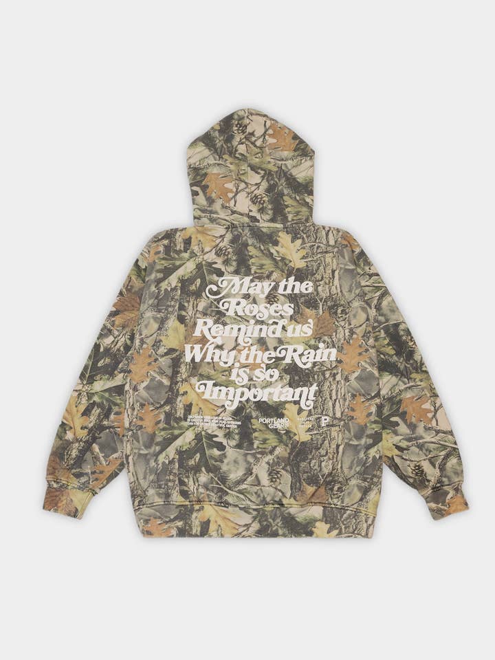 Sueded Slogan Hoodie - Camo for wholesale by Portland Gear