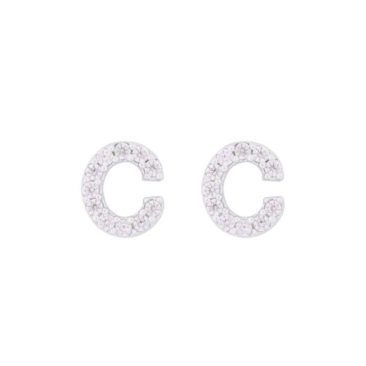 MYS Wholesale Inc - Wholesale Stud/Post Earrings - Cubic Zirconia Initial Earrings8