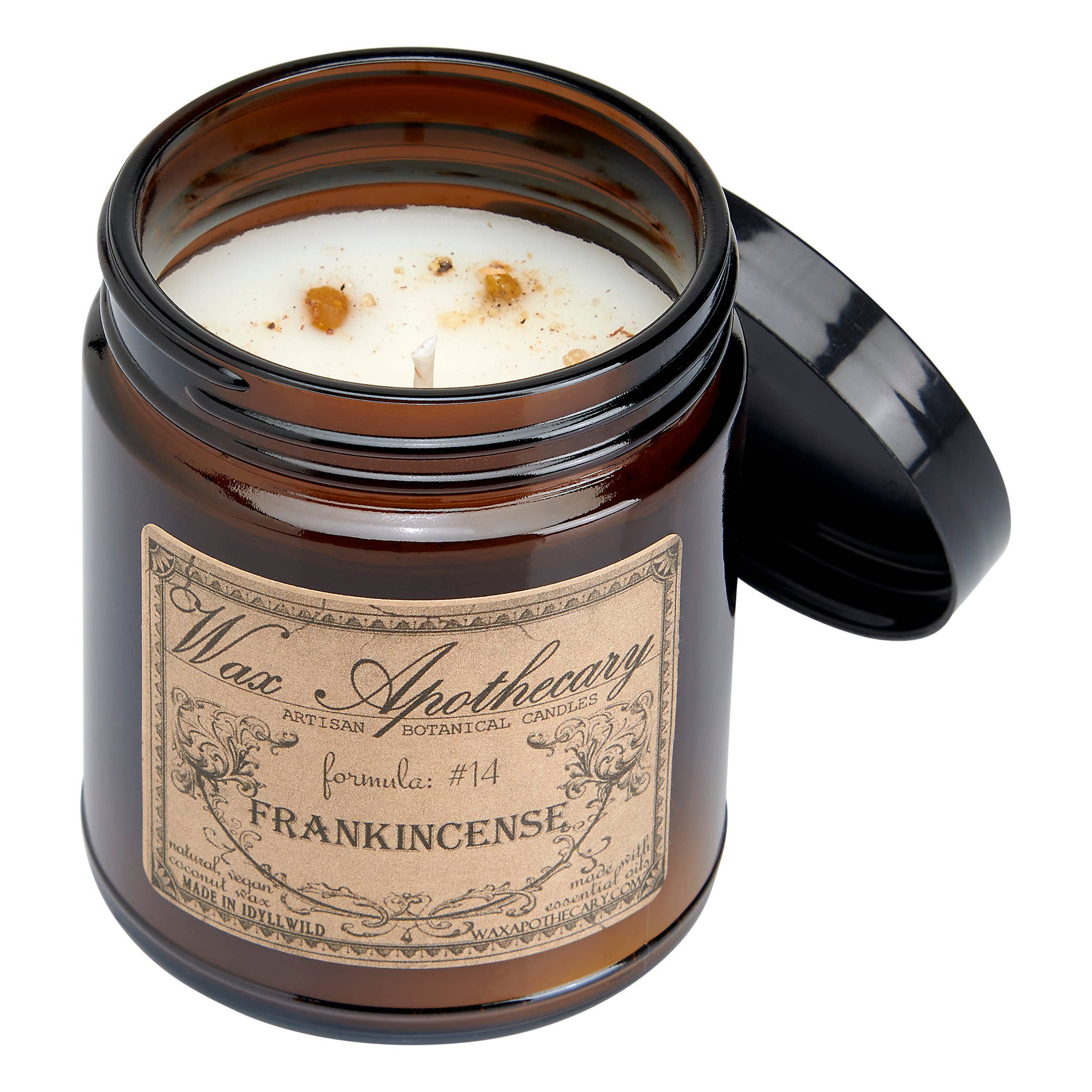 Wax Apothecary – wholesale Burkljus – 6oz botaniskt ljus i bärnstensfärgad glasburk - Välj en doft24