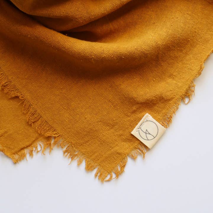 Eco Raw Studio - Wholesale Bandana – Women's - Desert Gold Solid Naturally Dyed Raw Silk Bandana4