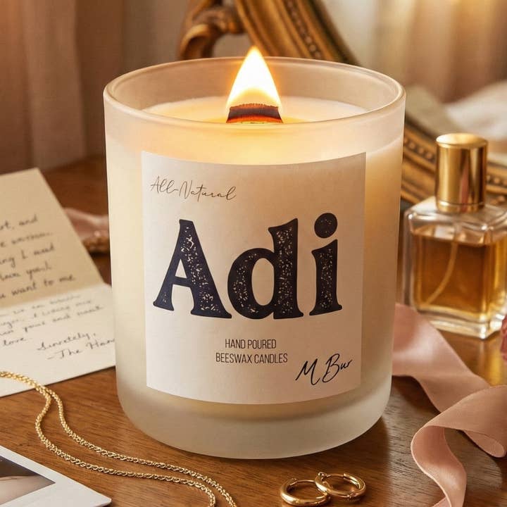 Adi- 12 oz. Bienenwachskerze für den Großhandel von M Bur Candle Co.