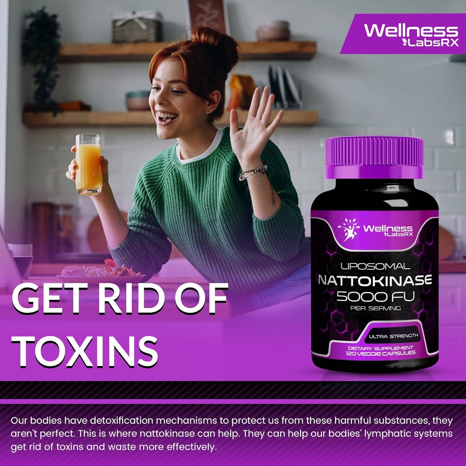 Health & Wellness Associates Inc. - Wholesale Oral Supplement/Vitamin - Liposomal Nattokinase  5000 FU – Ultra Strength – 120 Capsules3