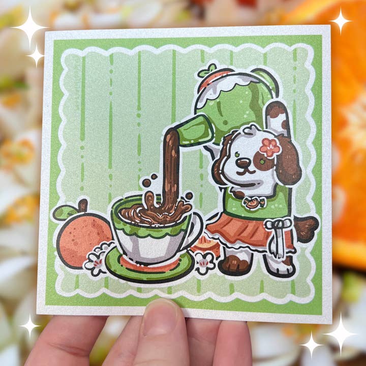 Orange Blossom Tea Pup ~ Shimmer Print and other Purchase Wholesale spring blossom tea. Free Returns & Net 60 Terms on Faire trending on Faire.