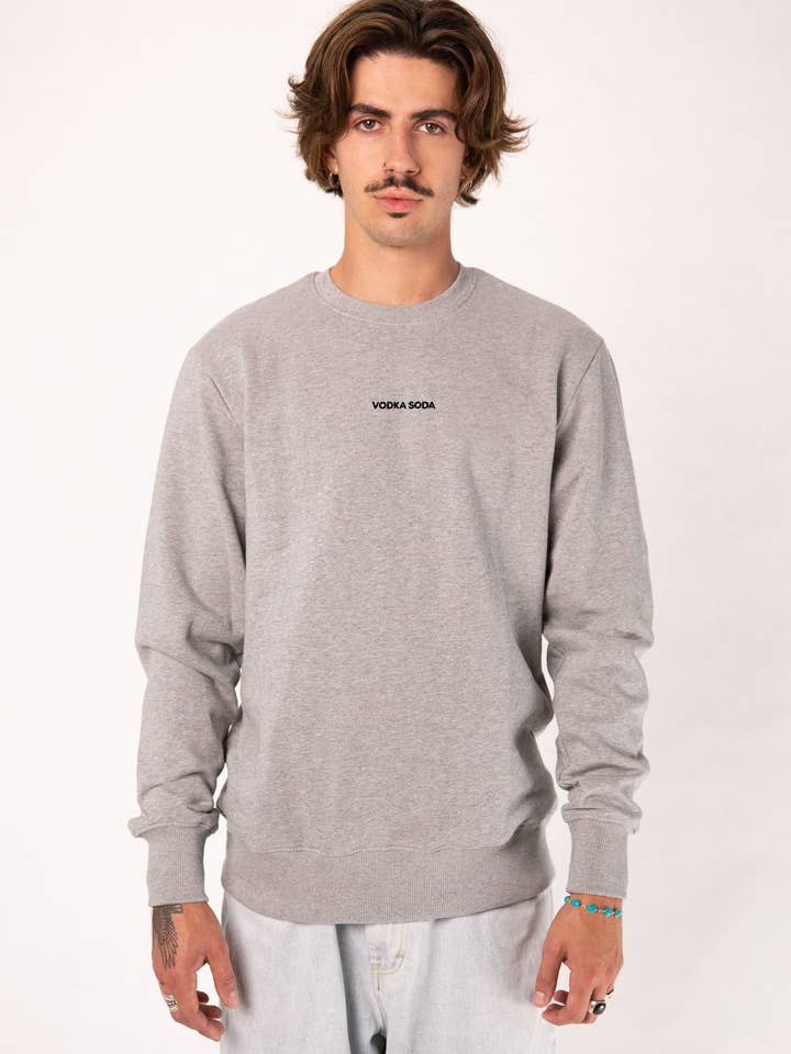 Vodka Soda | Embroidered organic cotton men's sweater for wholesale by Fashion Drinks