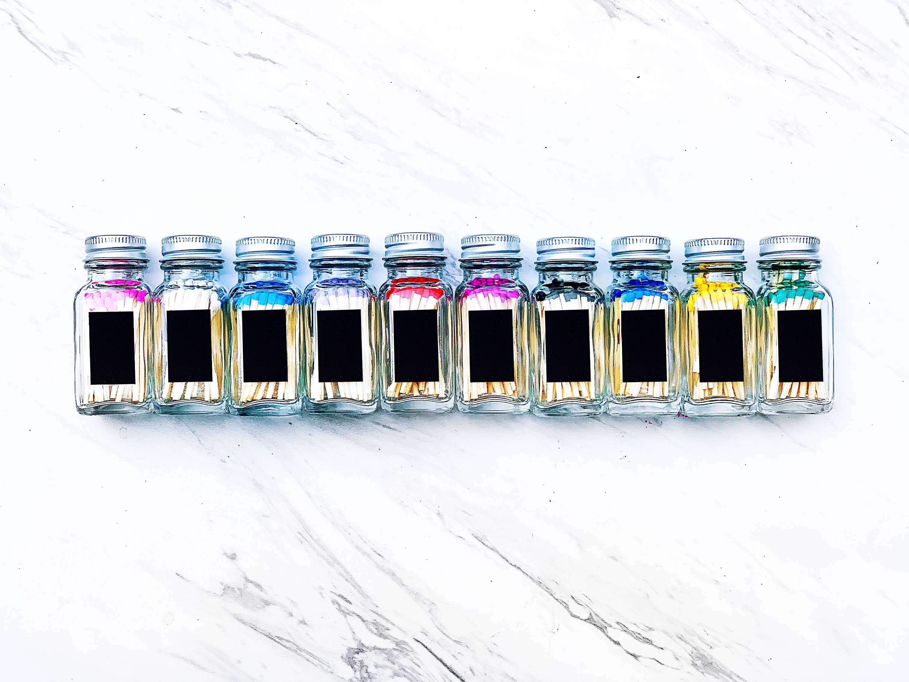 Hooray All Day - Wholesale Matches - Colorful Wooden Matches In Little Glass Bottle - New Colors!18