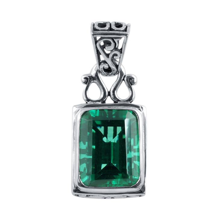 Sterlingsølv Grøn Kvarts Vedhæng – Gaya Kollektion for engroshandel hos Kamaron Bali