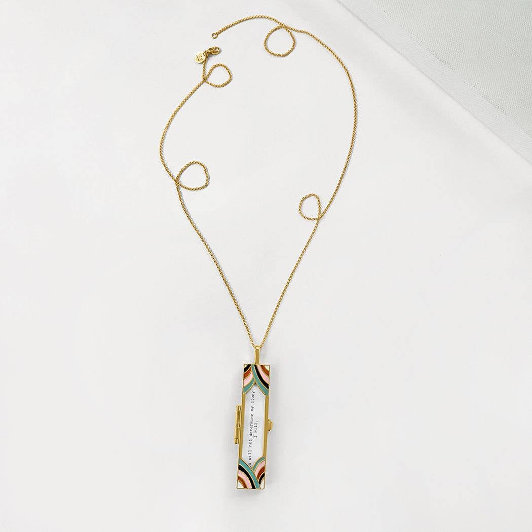 Fortune & Frame - Wholesale Locket Necklace - Deco Fortune Locket (Multi-Color) - Gold2