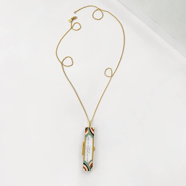 Fortune & Frame - Wholesale Locket Necklace - Deco Fortune Locket (Multi-Color) - Gold2