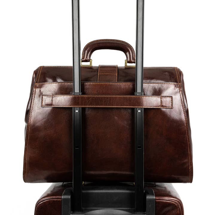 Time Resistance – Großhandel Aktentasche – Unisex – Große braune Arzt-Tasche aus Leder – Mrs Dalloway5