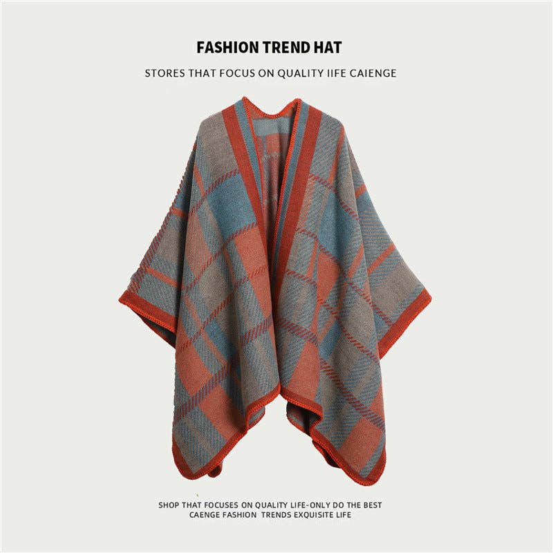 SueSilkHK – wholesale Cape – Women's – Ethnic Style Women's Shawl, Thickened Cape Coat for Autumn and Winter, Travel Photography Split Cloak10