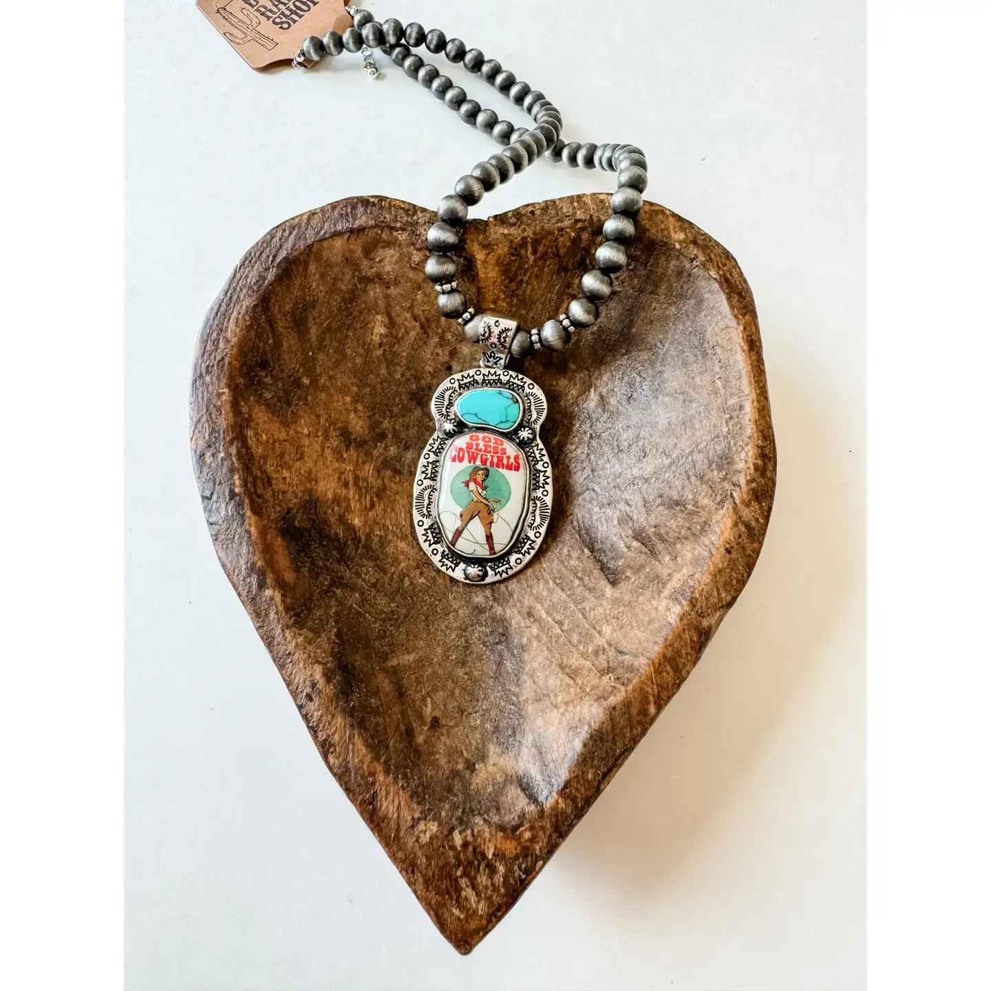 Boho Ranch Shop - Wholesale Pendant/Charm Necklace - Western Print Pendant Necklace - Navajo Style Pearl5