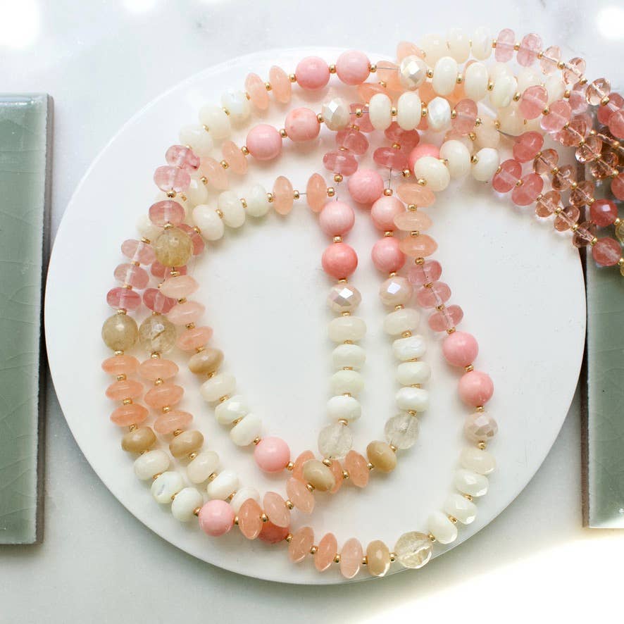 a.v. max – Colar com missangas/pérolas por atacado – Colar Gemma Medium Rondelle|16 Combinações de Pedras15