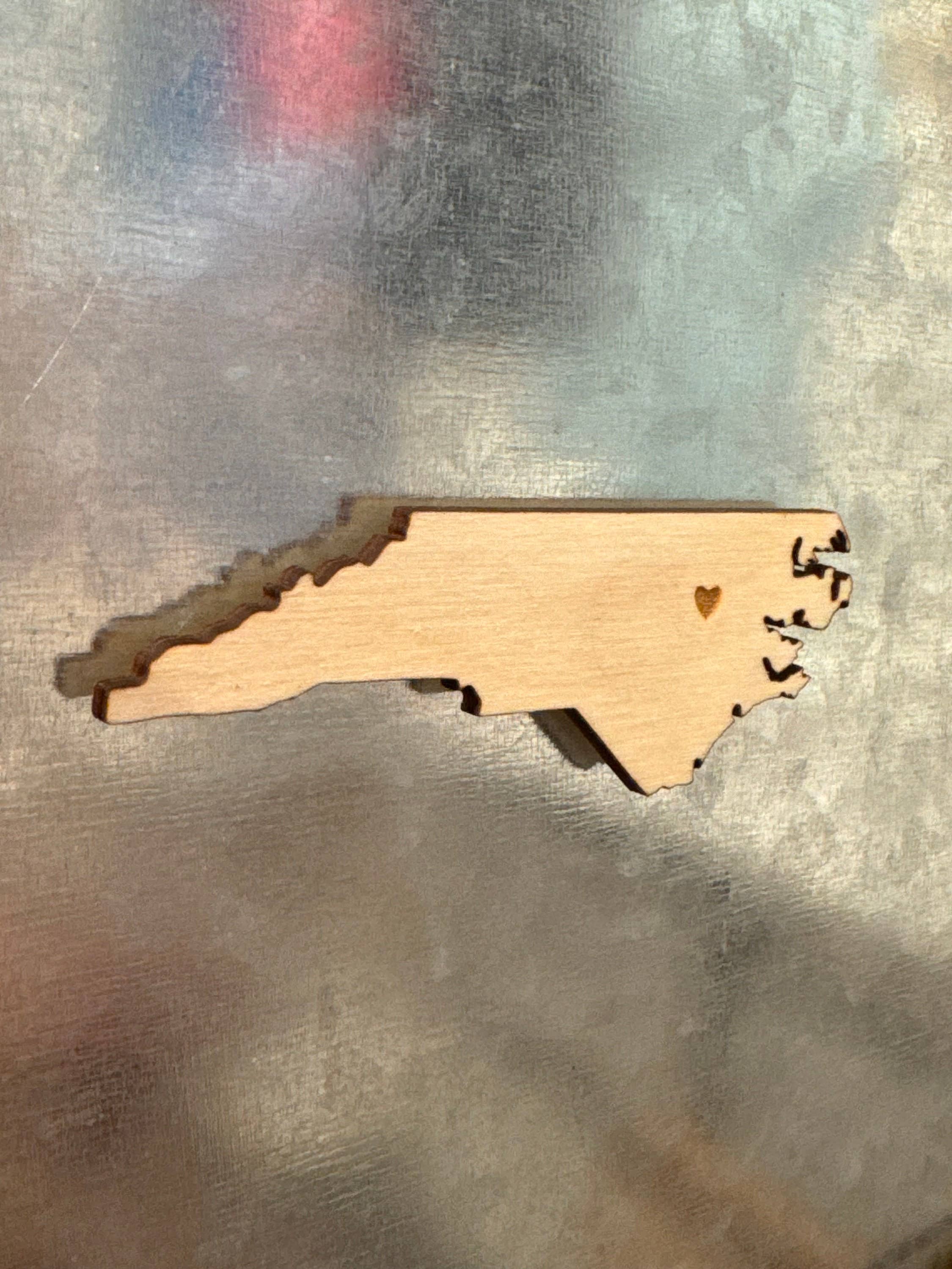 Positively North Carolina - Wholesale Magnet - Wooden North Carolina State Heart Magnet Keepsake5