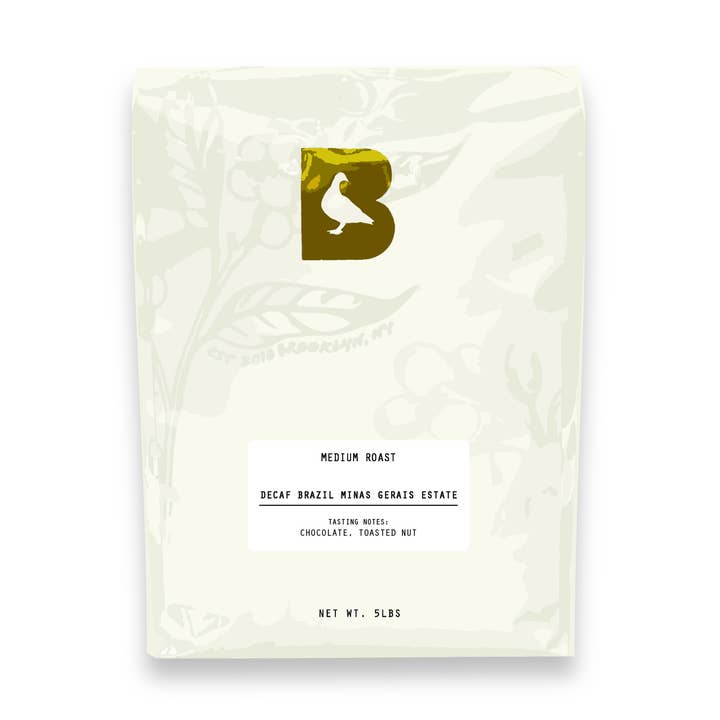 Decaf Brazil Minas Gerais Estate - 5 lbs bag for wholesale by BKG Coffee Roasters