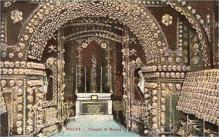 Found Image Press – wholesale Postcard – Postcard MF-740 Chapel of Bones, Malta 0