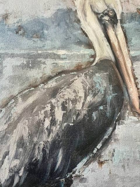 Rustic Nester - Wholesale Art Print - Pelican canvas art print, Coastal art, Ocean theme decor3