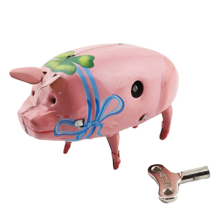 Tin toy pig Polly the pig tin pig pink blue for wholesale by Tribal Trade GmbH