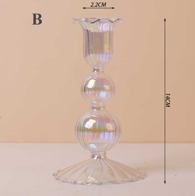 IVORE.GROUP (We cover All Import duty) - Wholesale Candle Holder - Nordic Rainbow Glass Vase / Candle Holder1