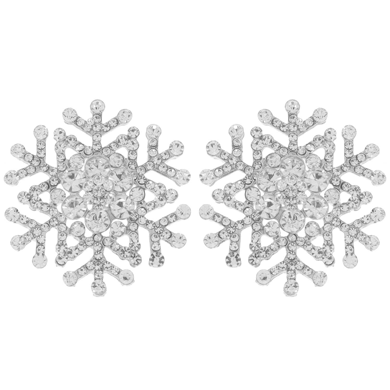 SP Sophia Collection - Wholesale Stud/Post Earrings - Christmas Crystal Snowflake Stud Earrings 1