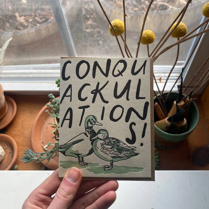 Ratbee Press - Wholesale Congratulations card - Conquackulations Duck Card2