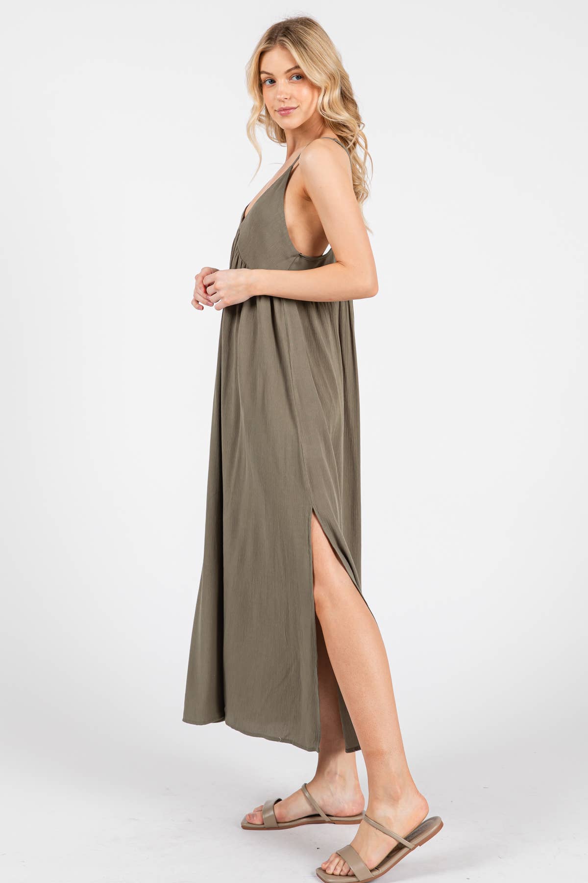 Final Touch - Venta al por mayor Vestido - Mujer - Vestido Cami de Corte Imperio con Escote en V Profundo - ND4104610