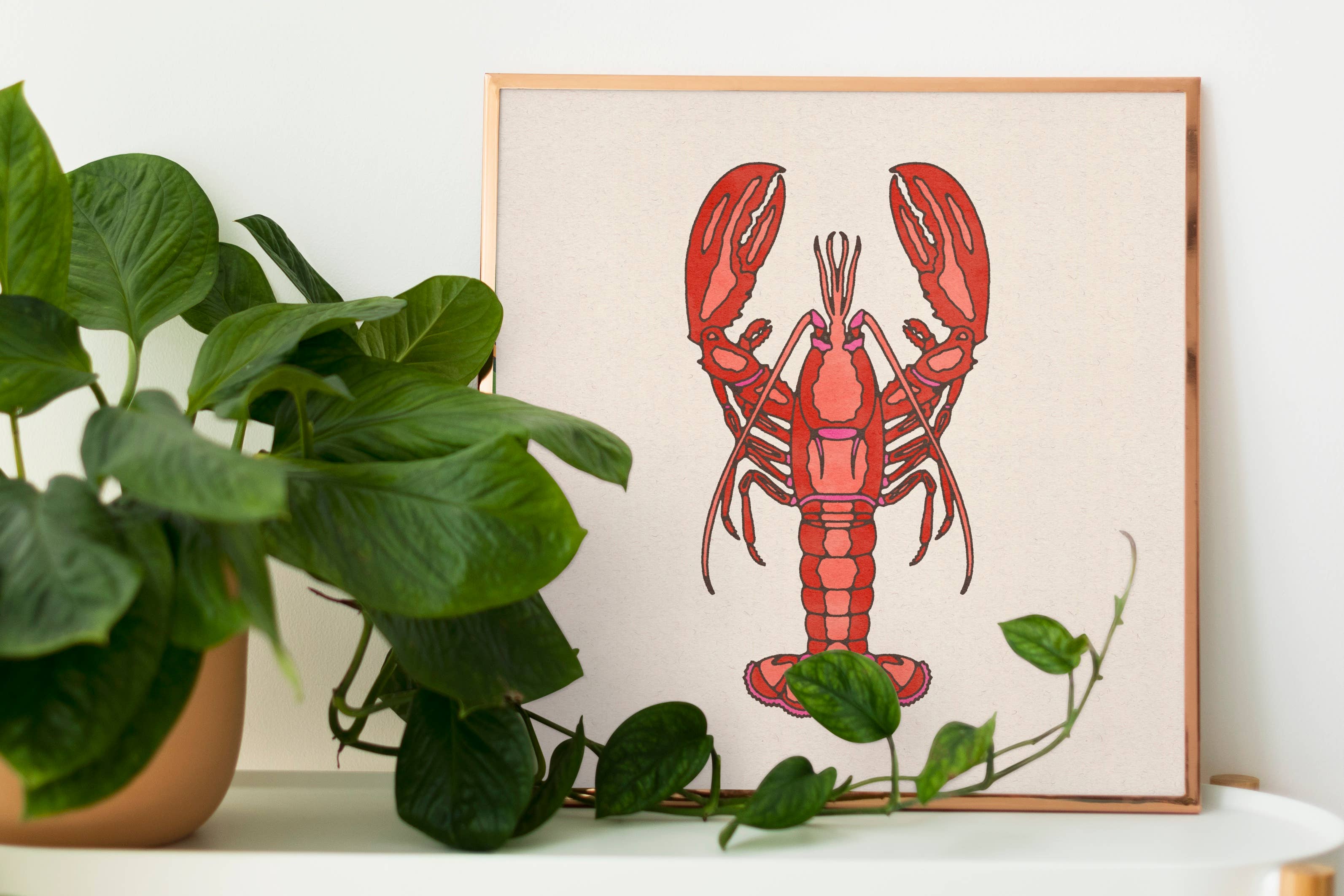Brooke Finally - Wholesale Art Print - 8x8 Lobster Art Print2