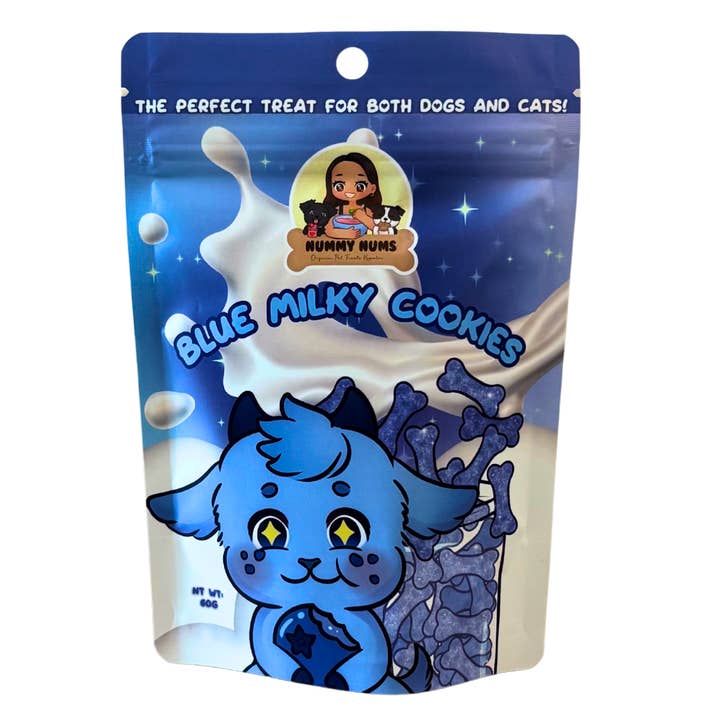 Blue Milky Cookies for wholesale by Nummy Nums Organic Pet Treats Kapolei LLC