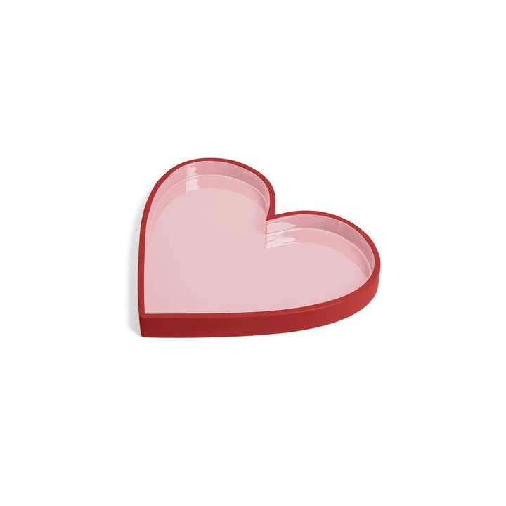 Host Home - Wholesale Decorative tray - PINK HEART LACQUER TRAY