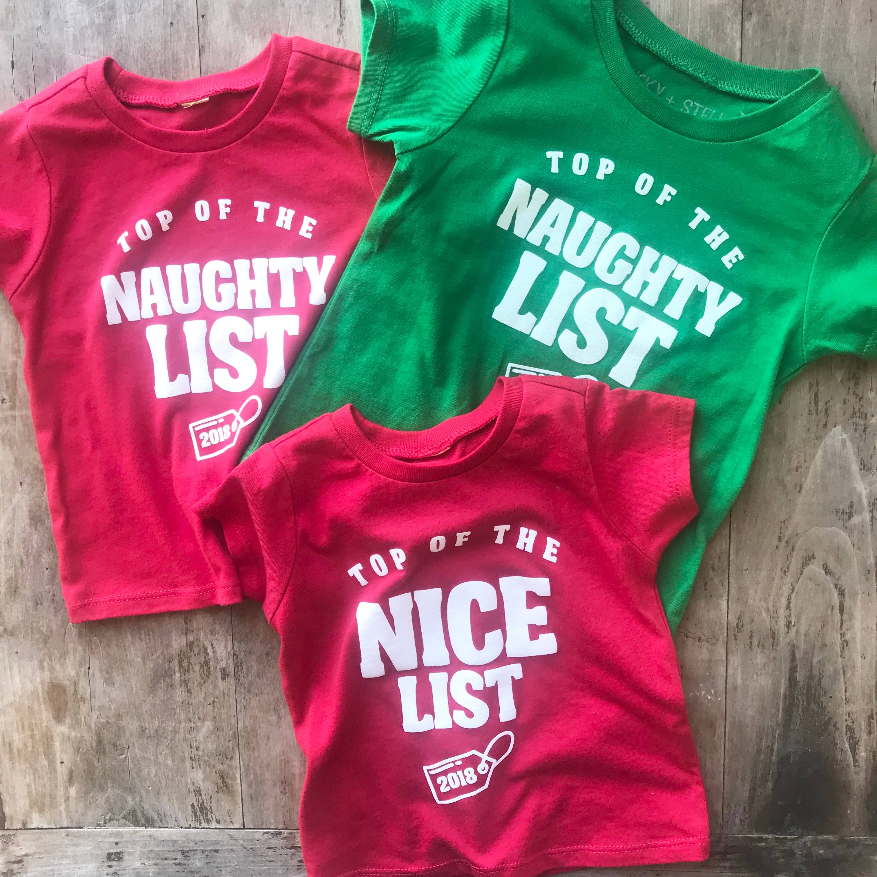 NICKY + STELLA - Wholesale Screen Printed T-Shirt - Kids - Top of the nice list (infant/toddler)0