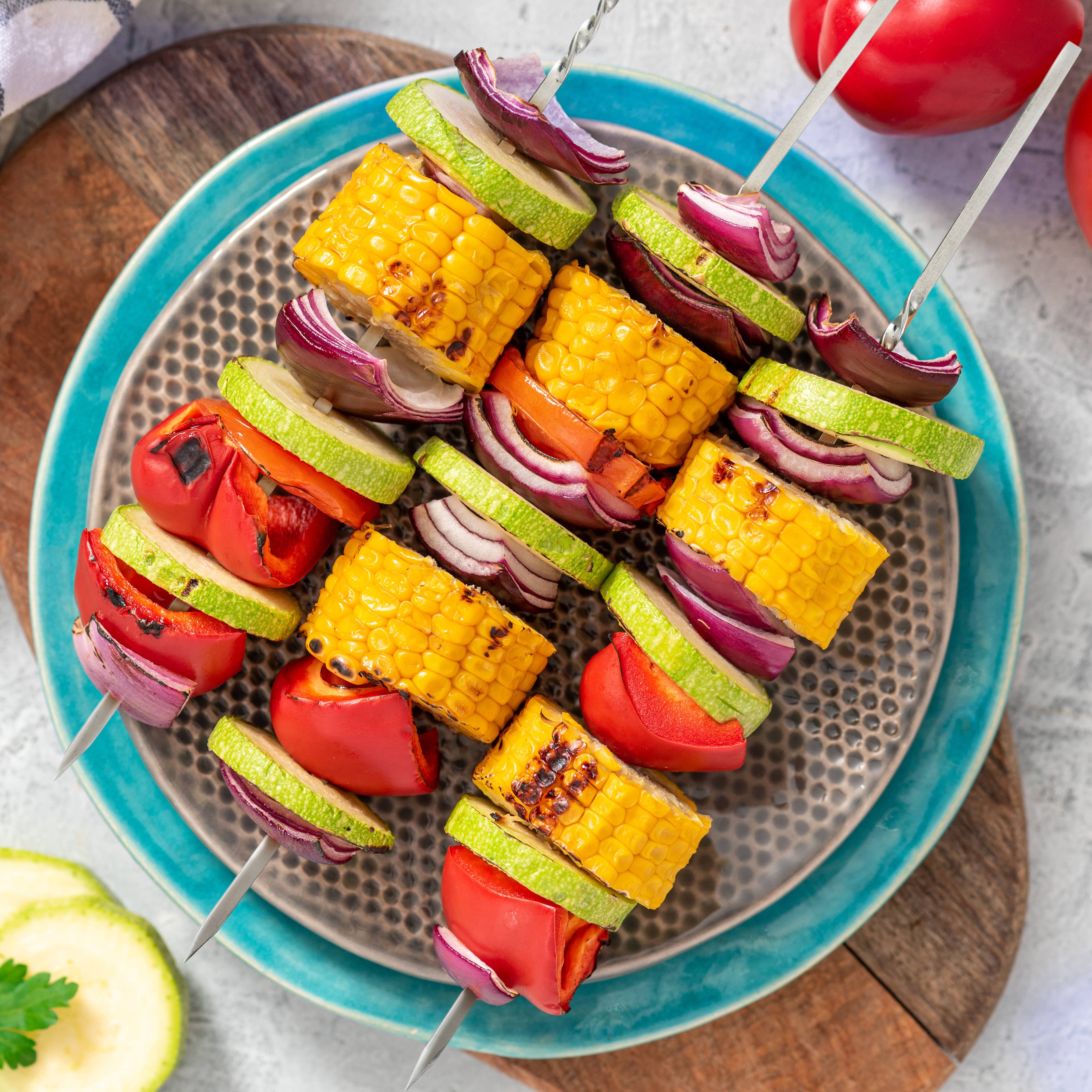 Oak & Steel - Venta al por mayor Brochetas - 20 pinchos de metal para barbacoa reutilizables de acero inoxidable, 35 cm4