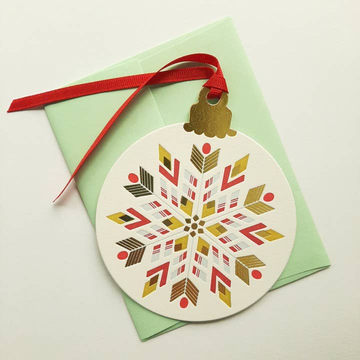 Ornament Notecard Snowflake I for wholesale by Kiss The Paper