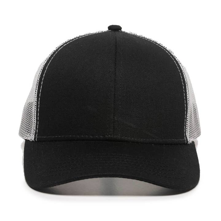 Outdoor Cap Blank Trucker Hat, Black/White for wholesale by Outdoor Cap