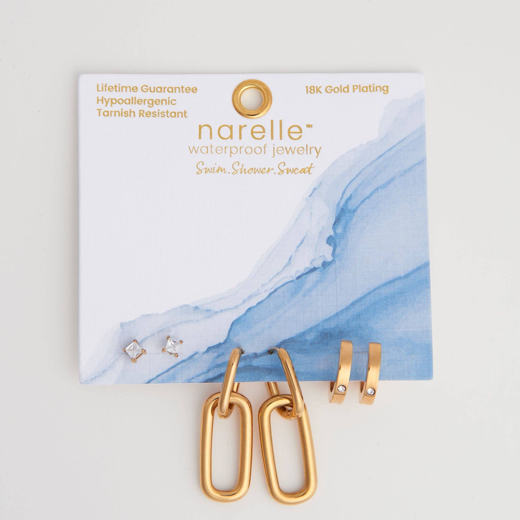 Howard's - Wholesale Hoop Earrings - Narelle Waterproof Double Linked Hoop Earring Trio2