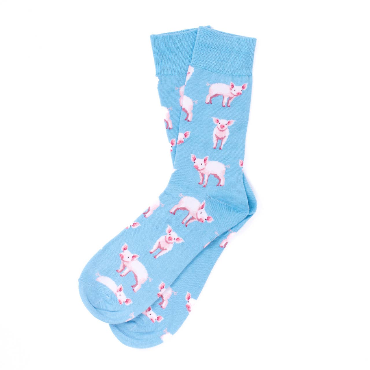 Selini New York - Wholesale Socks - Men's - Men's Pink Pigs Novelty Socks-NVS19636-BL1