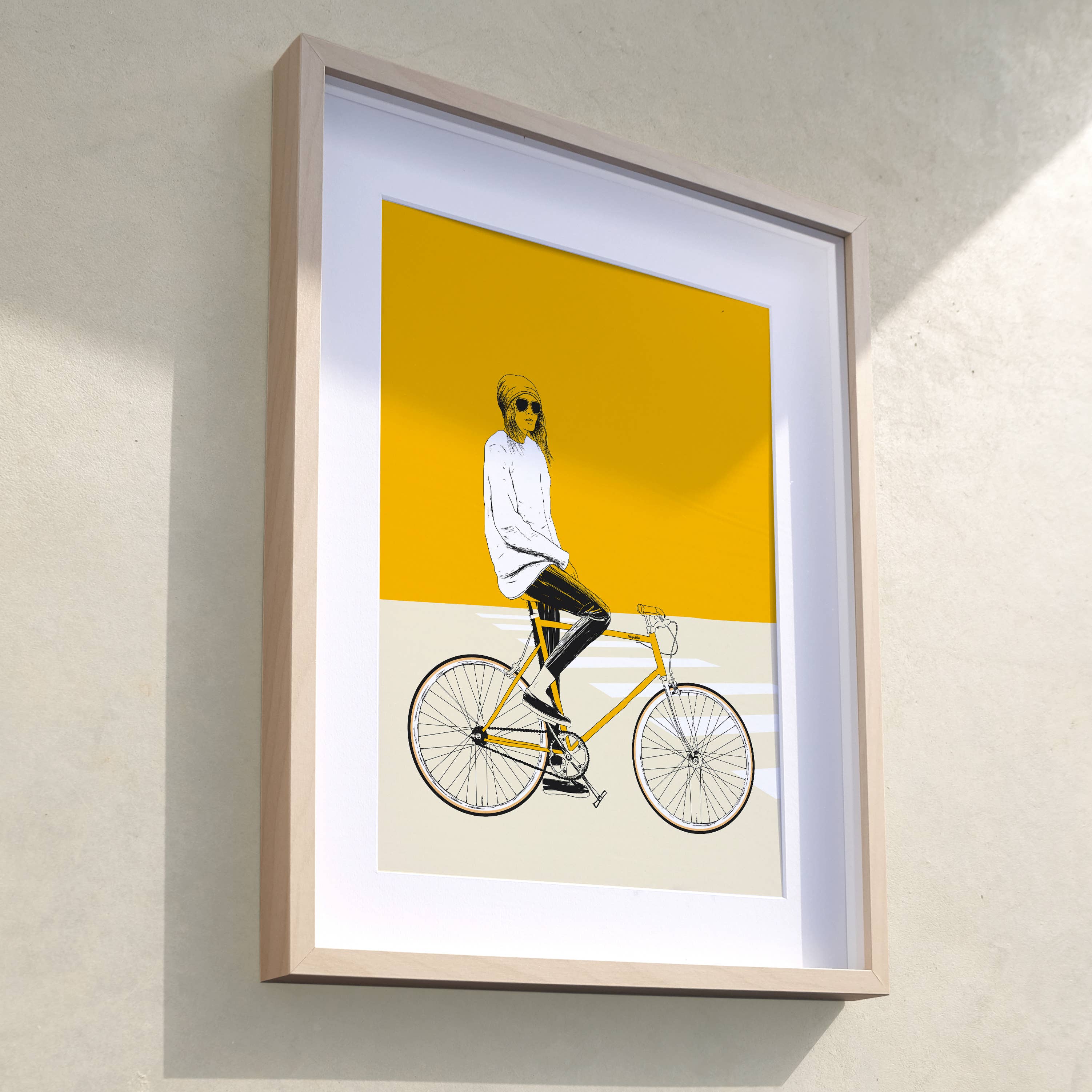 The Red Wolf - Wholesale Art Print - Yellow Bike  - Art Print / Artist Poster1