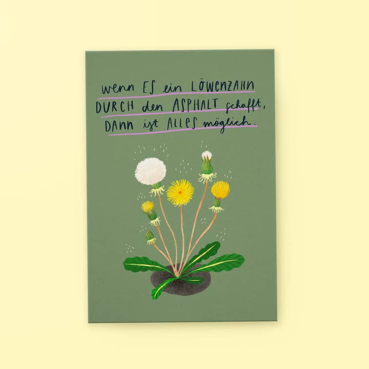 franzizo nachhaltige papeterie - Wholesale Postcard - Postcard” Dandelion”
