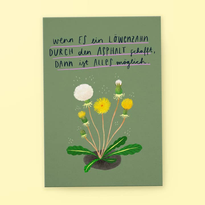 franzizo nachhaltige papeterie - Wholesale Postcard - Postcard” Dandelion”0