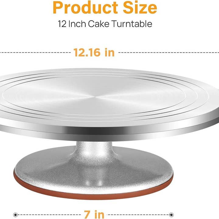 VIGOR - Wholesale Cake Stand - Rotating Cake Turntable 12'' Alloy Revolving Cake Stand