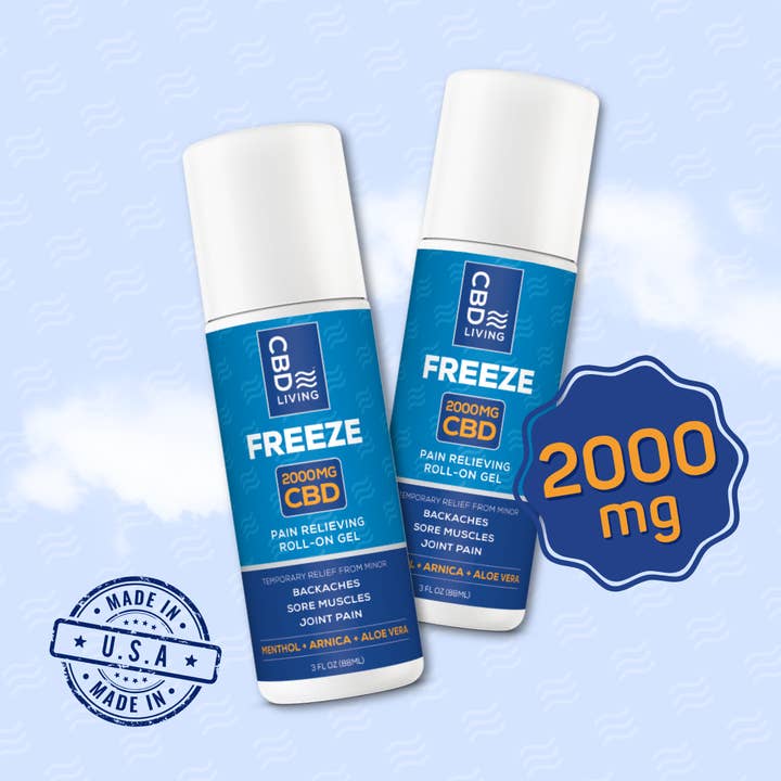 2000 mg CBD Freeze Roll On Topical - Muscle Pain Relief for wholesale by CBD Living