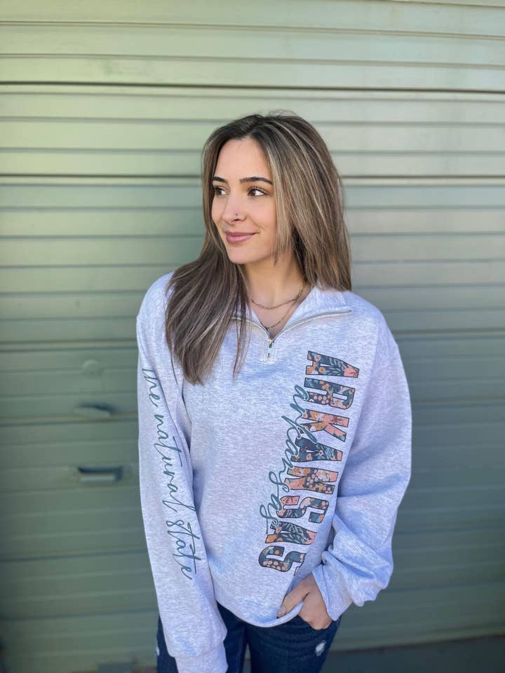 Custom State Quarter Sweatshirt med lynlås for engroshandel hos Arkansas Marketing & Promotionals