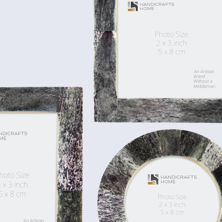 Baby Picture Frames Set of 3 Pieces Grey 3x4, 3x3, 3x3 for wholesale on Faire