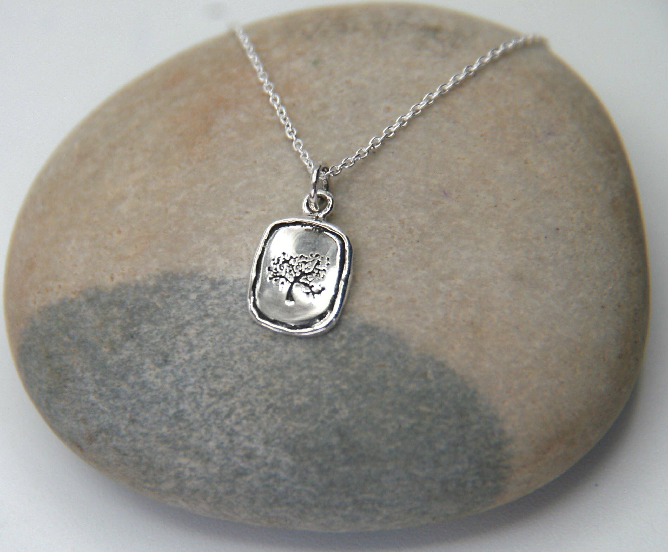 Heart and Lotus Sterling Silver Jewelry - Wholesale Pendant/Charm Necklace - Tree of Life Necklace in Sterling Silver - Strength4