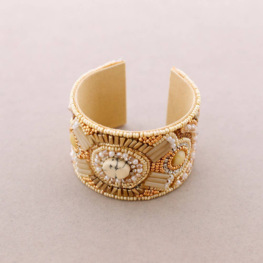 Sonata – wholesale Manschettarmband – Etniska pärlor Justerbart armband0