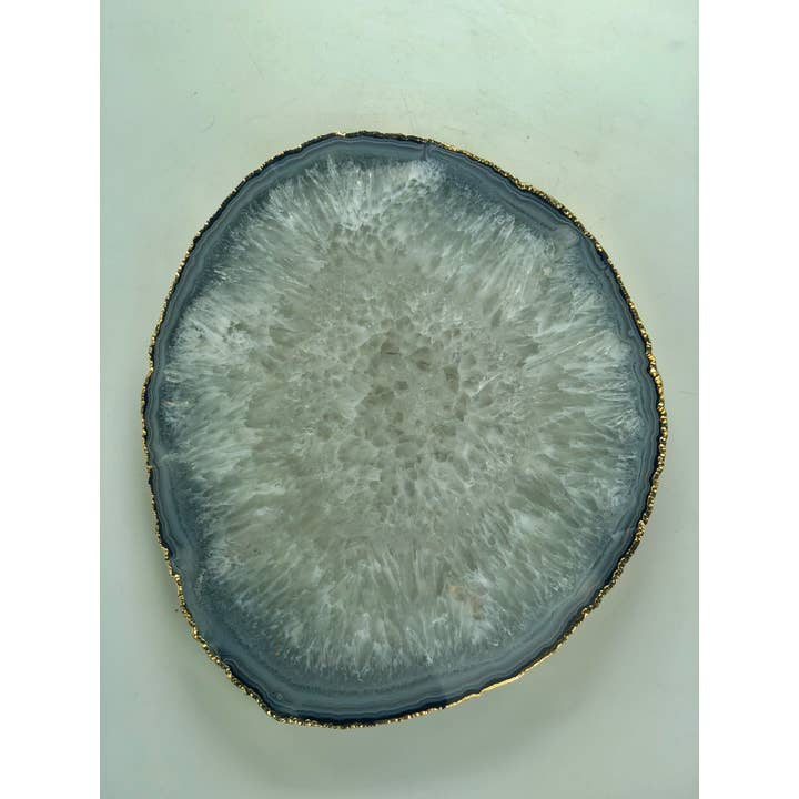 Olympus Minerals Co – Base para tacho por atacado – Trivet de ágata grande grosso com acabamento em ouro de luxo4