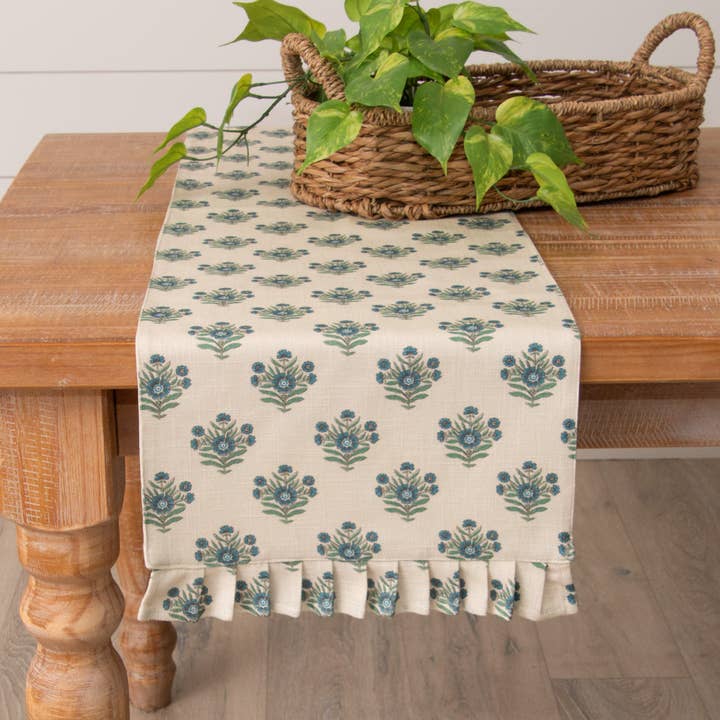 Audrey's Home & Gift - Wholesale Table Runner - Table Runner - Blue Block Print Silhouette (PC)